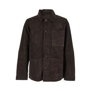 Sebago Men Brown 'Suede' Jacket With Leather Front Closure For Men